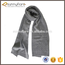 bufanda elegante de la cachemira del patrón que hace punto del cable gris del invierno para los hombres